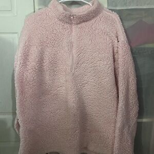 Pink Sherpa Half-Zip Pullover